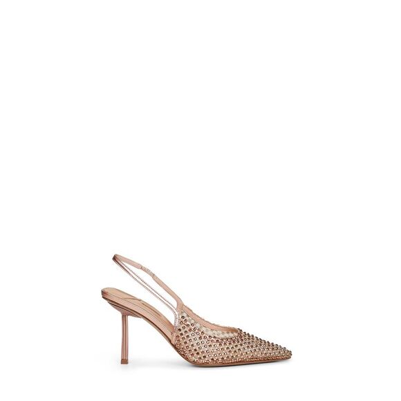 LE SILLA Shoes - Le Silla Women Rose Gold Gilda 80 Mm Jewelled Slingbacks